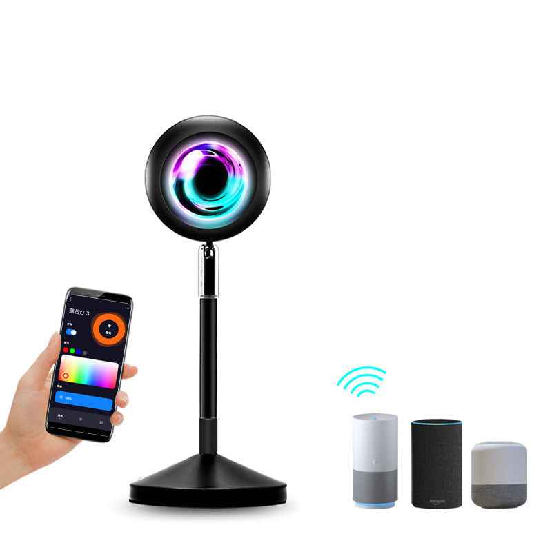 Sunset Projection Lamp – 4-Mode RGB Night Light, Wall Décor, Photography & Live Stream Background