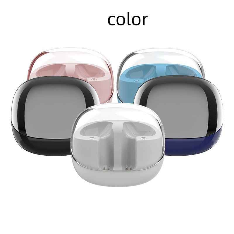 Wireless Bluetooth 5.3 TWS Earbuds – 9D Stereo Surround 10m Range Bilateral Stereo Ergonomic Lightweight Transparent Case | Black White & Color