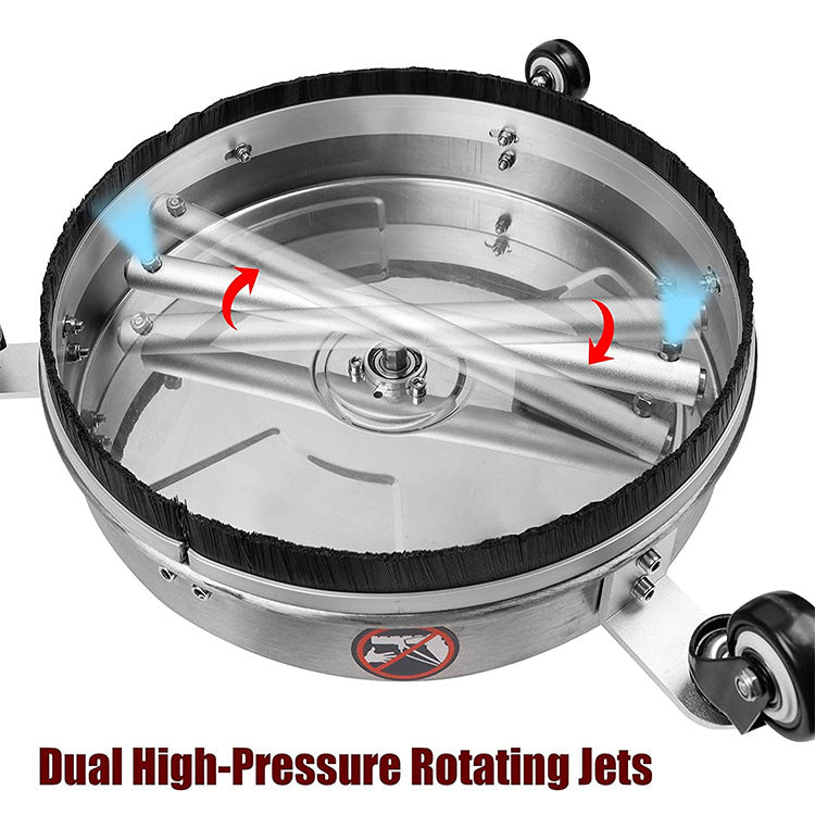 18-Inch 4000PSI High-Pressure Surface Cleaner | 3-Wheel, Brass Nozzle, Stainless Steel, 10m Spray, Floor Washing