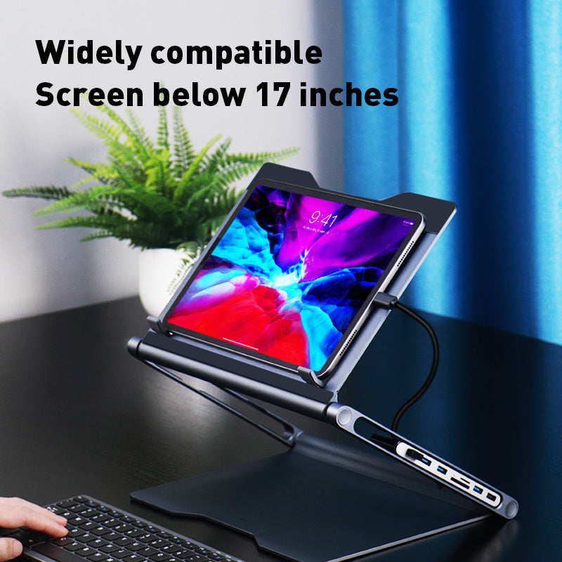 Aluminium Laptop Stand | Stand Only, 7-in-1 & 8-in-1 Docking Station Options | Model NBS01 | Deep Space Grey