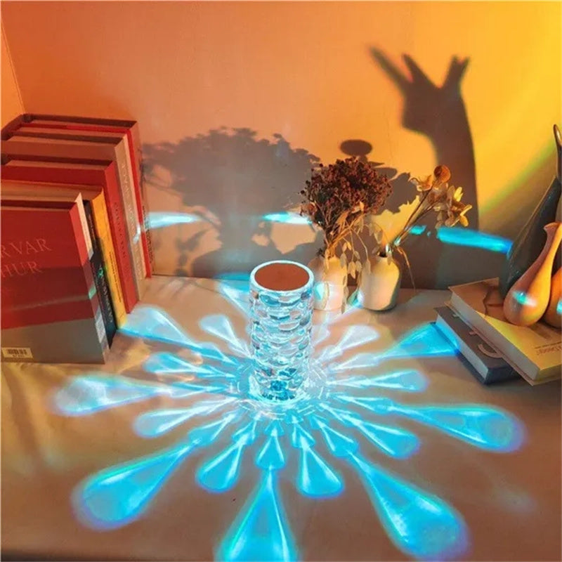 Teardrop Crystal Acrylic Atmosphere Lamp | Droplet Shadow Effect | Touch Control | RGB 16-Colour & 3-Colour | USB & Rechargeable | Nordic Style | Bedroom & Home Decor