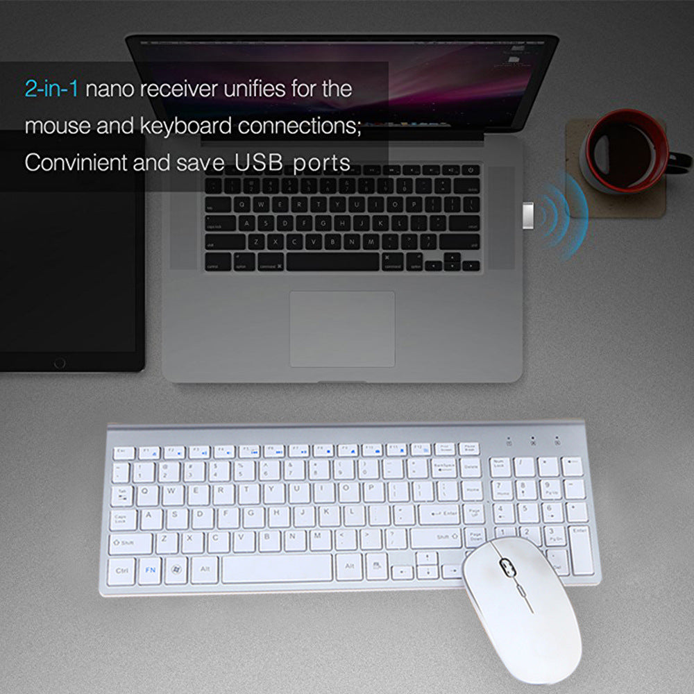 2.4GHz Wireless Keyboard & Mouse Combo | 104 Keys | Ultra-Thin | 800–1600 DPI | Mac & Windows | 4 Colours