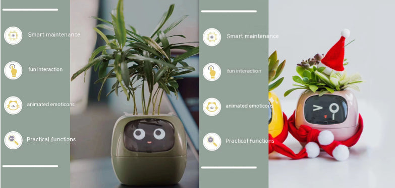 Smart AI Electronic Plant Pot – 7 Sensors, 49+ Expressions & Intelligent Water Monitor