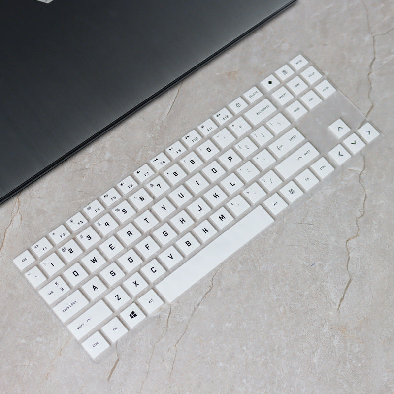15.6" Keyboard Cover Skin for HP Shadow Elf 6 Ryzen | PVC, Transparent, Translucent Black & White