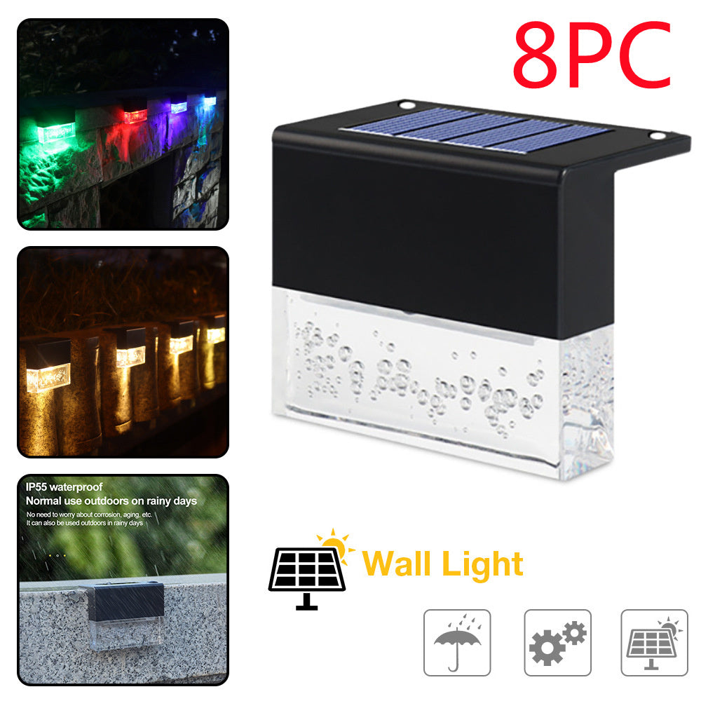 Solar LED Step & Fence Light | IP65 Waterproof | Warm White & RGB | 8–9hr | 100K hr Lifespan | 1, 4, 6 & 8pc | Black