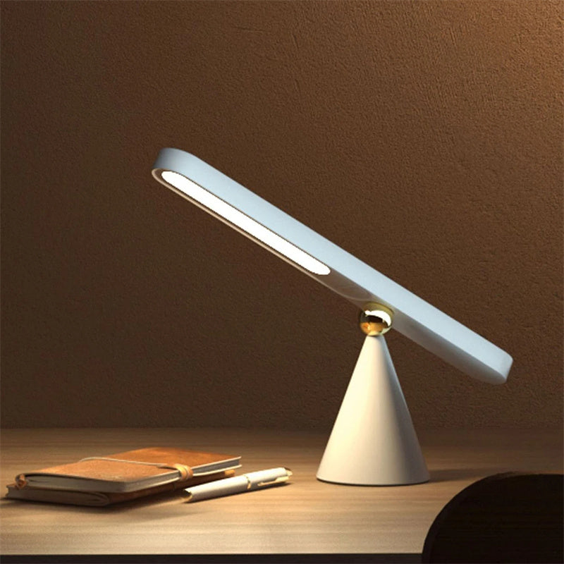 Magnetic Suction Touch Table Lamp | Geometric Design | USB | PC Shade | European Style | Khaki & White | 1PC & 2PCS