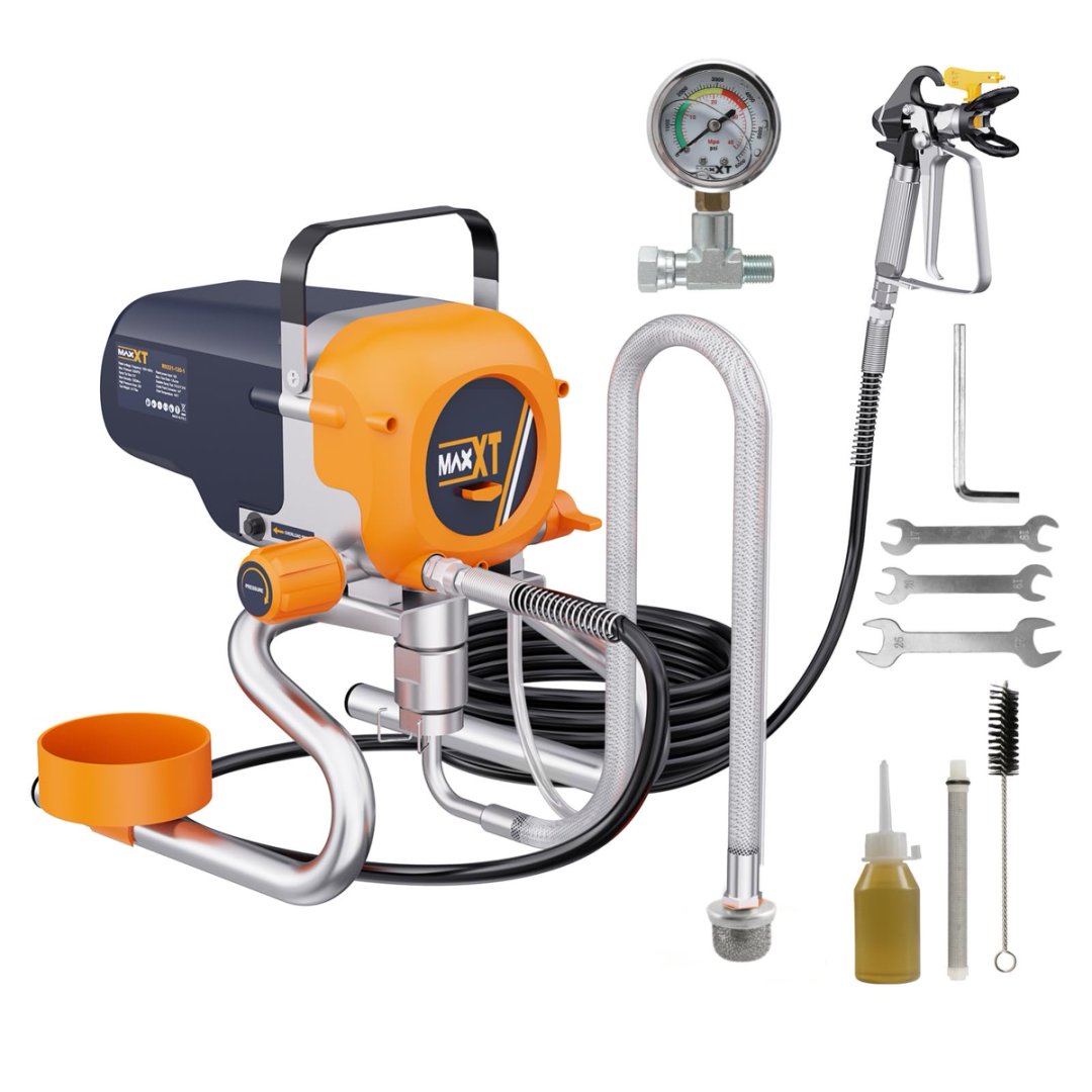 MAXXT 3300 PSI Airless Paint Sprayer | 1300W, 3-Speed, 304 Stainless Steel, Home & Outdoor Use