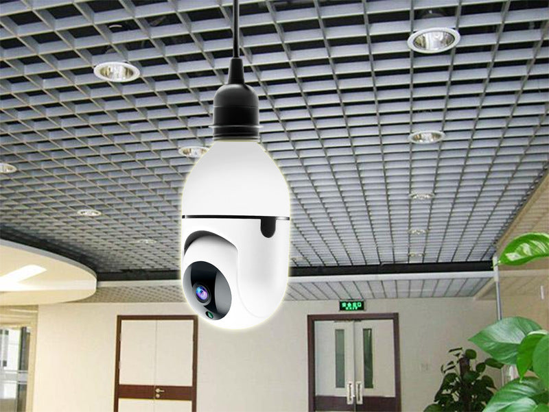 1080P WiFi Bulb Security Camera | Pan & Tilt | Wireless | App-Controlled | Home Security Monitoring | White