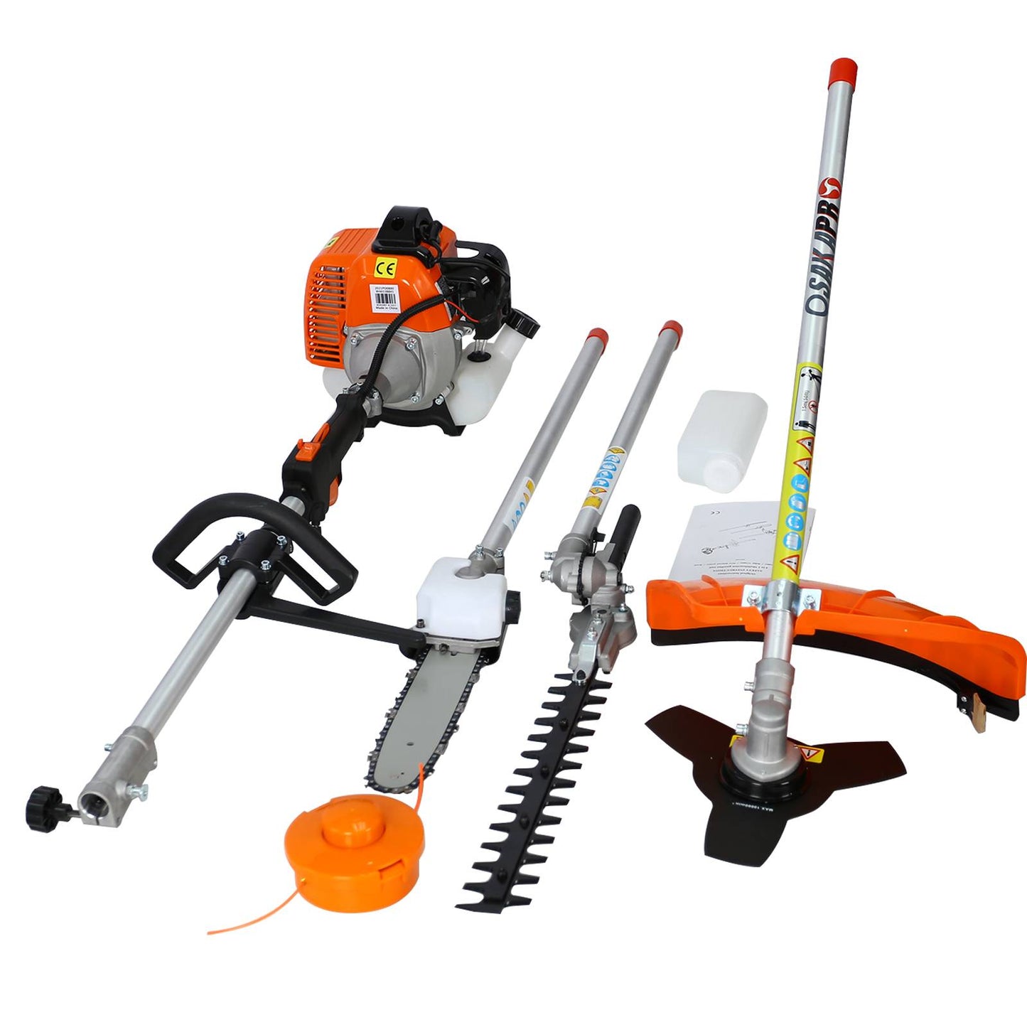 4-in-1 Gas-Powered Garden Multi-Tool System | 33cc 2-Stroke, String Trimmer, Brush Cutter, Hedge Trimmer & Pole Saw
