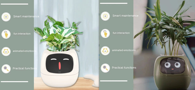Smart AI Electronic Plant Pot – 7 Sensors, 49+ Expressions & Intelligent Water Monitor