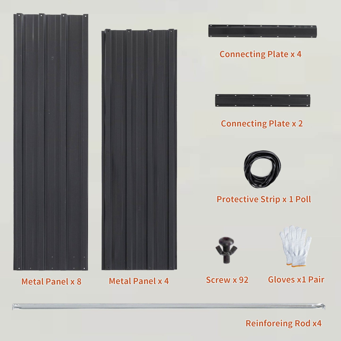 8×4×1 FT Galvanized Raised Garden Bed Kit | Bottomless, Corner Pads, Polished Edges, Vegetables & Herbs, Black