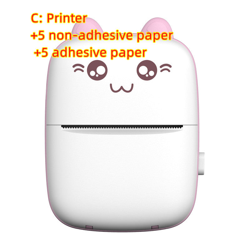 A6 Mini Bluetooth Thermal Printer | 200DPI | 1200mAh | 10mm/s | iOS & Android | Inkless | 11×8×3.5cm | 160g | Green & Pink | Printer & Paper Bundles