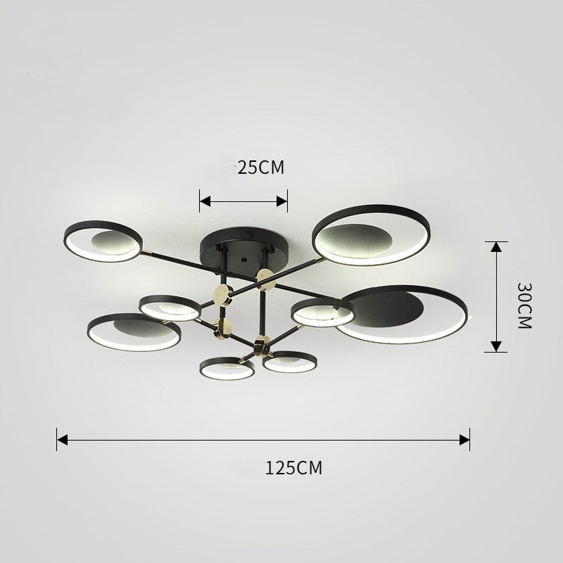 AH-3535 Nordic Glass Molecular LED Ceiling Light | Tricolor Dimming, 4/6/8 Heads, Ø720mm, CE Certified, 220V