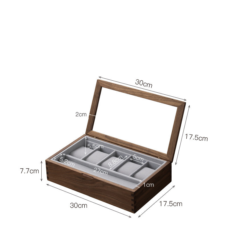 Japanese Retro Solid Wood Watch Storage Box & Display Stand | 7 or 10 Slot, Bedroom Organizer