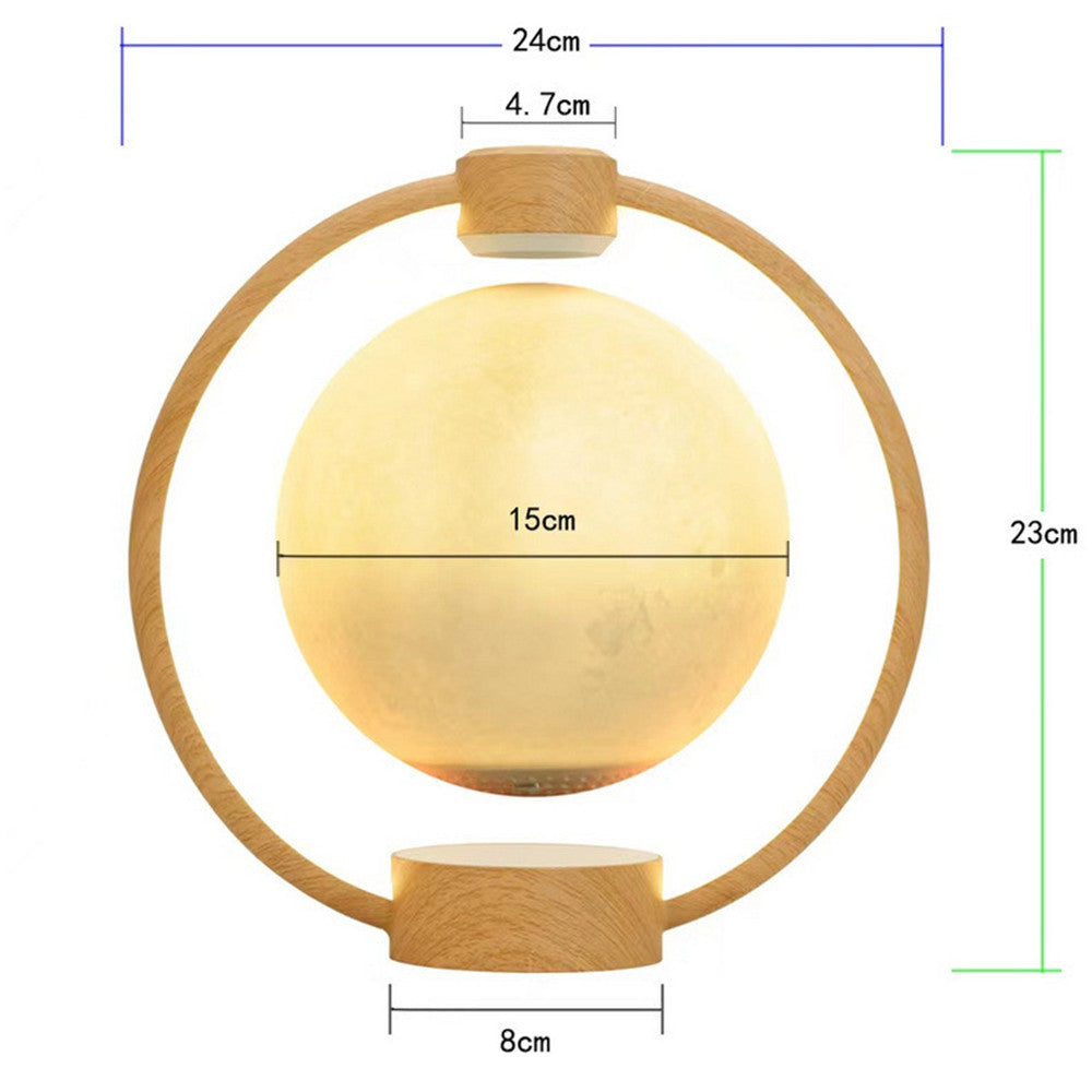 Magnetic Levitation Moon Bluetooth Speaker | K1 | 6D Surround | RGB Lights | Remote | 150mm Sphere | AU EU UK US | Black & Wood Grain