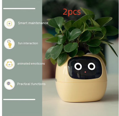 Smart AI Electronic Plant Pot – 7 Sensors, 49+ Expressions & Intelligent Water Monitor