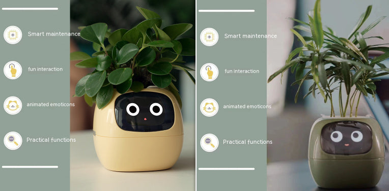 Smart AI Electronic Plant Pot – 7 Sensors, 49+ Expressions & Intelligent Water Monitor