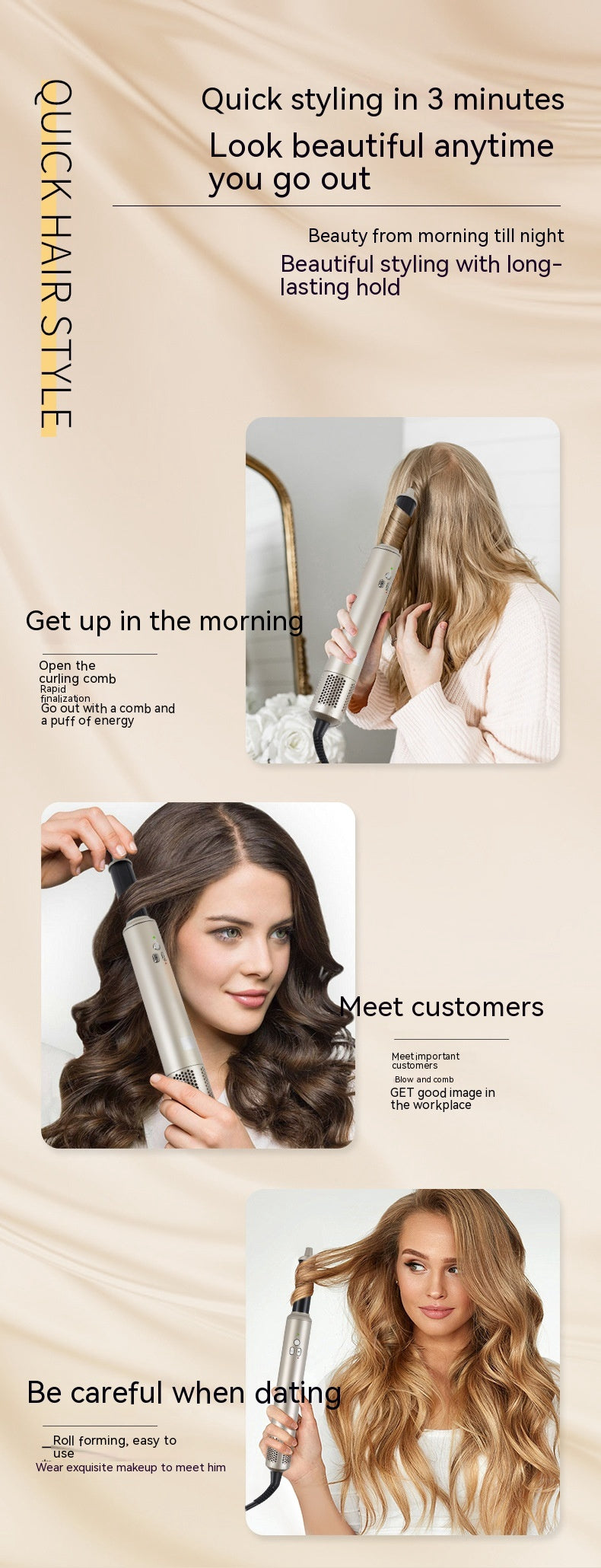 1200W Brushless Motor Negative Ion Hair Dryer | 3-Speed, Hot & Cold, Thermostatic, 220V, Champagne Gold & Navy Blue