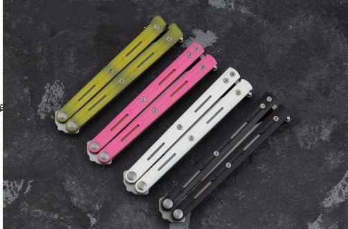Butterfly Training Knife | 14C28N Blade, G10+TC4 Handle, 58HRC, Stonewash, Bushing System, 5 Styles