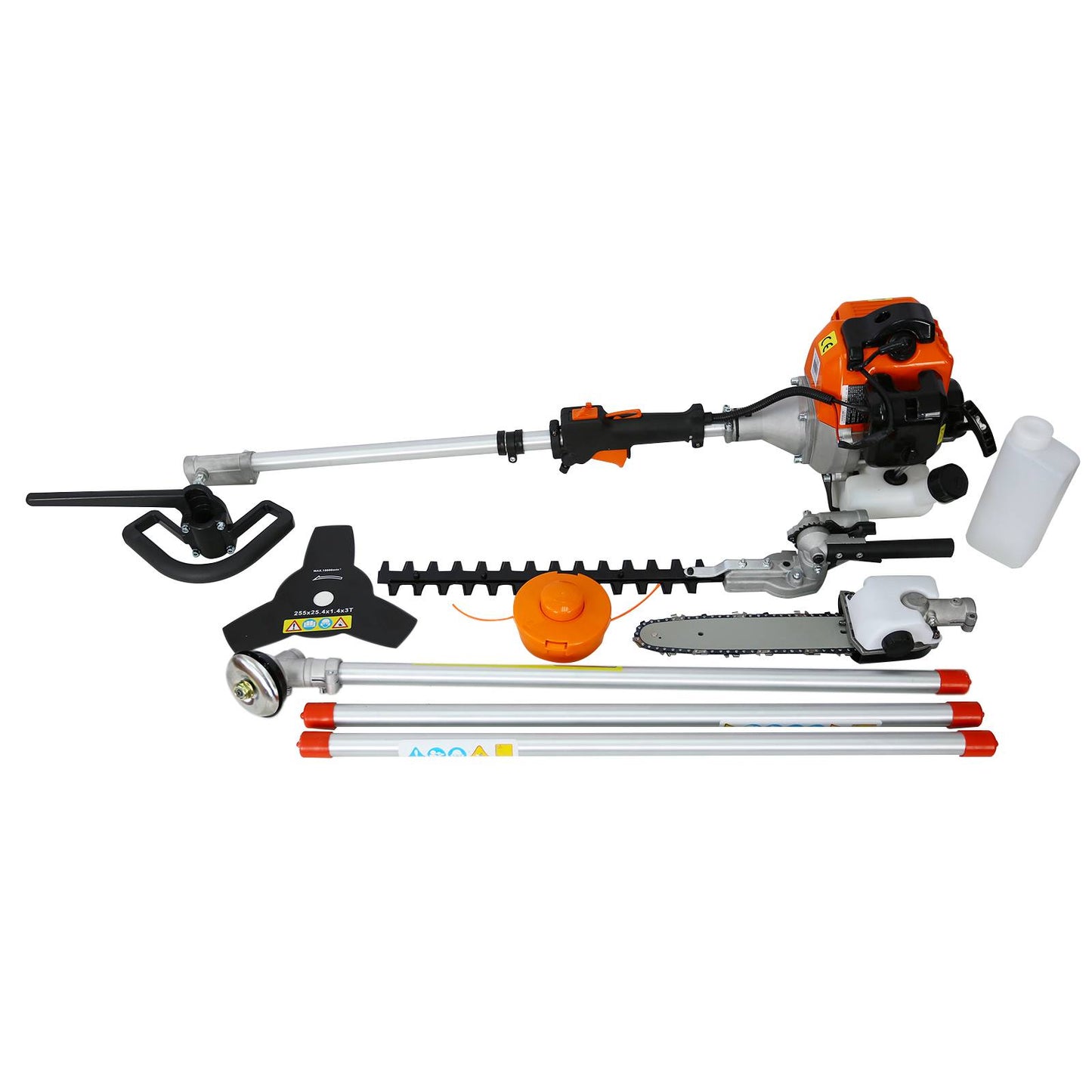 4-in-1 Gas-Powered Garden Multi-Tool System | 33cc 2-Stroke, String Trimmer, Brush Cutter, Hedge Trimmer & Pole Saw