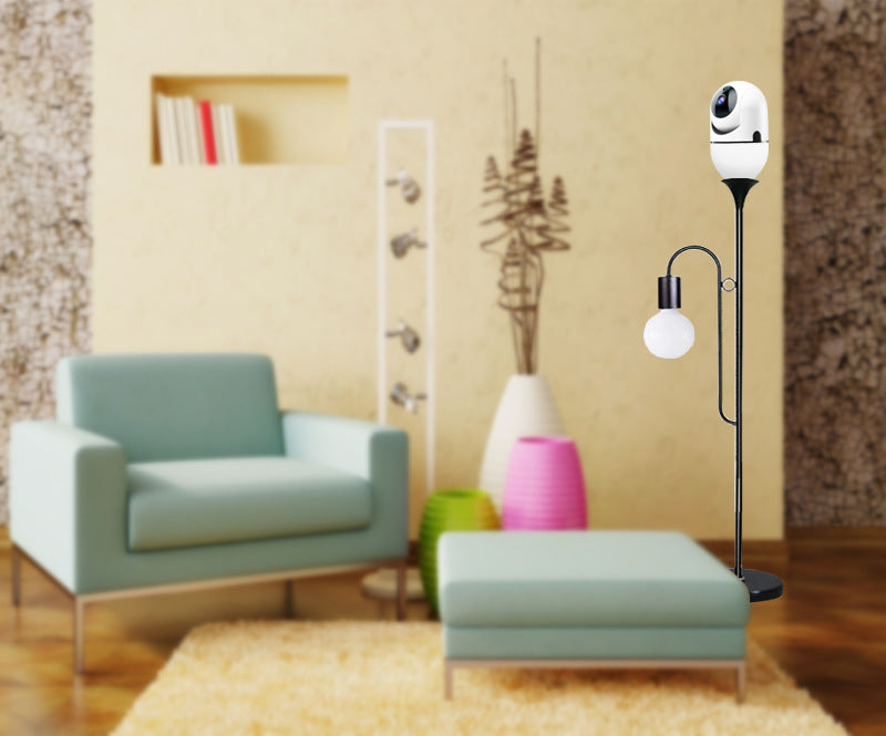 1080P WiFi Bulb Security Camera | Pan & Tilt | Wireless | App-Controlled | Home Security Monitoring | White