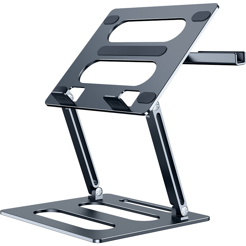 Aluminum Alloy Adjustable Laptop & Tablet Stand | 340mm Elevation | Ergonomic Lazy Bracket | Dark Grey & Silver