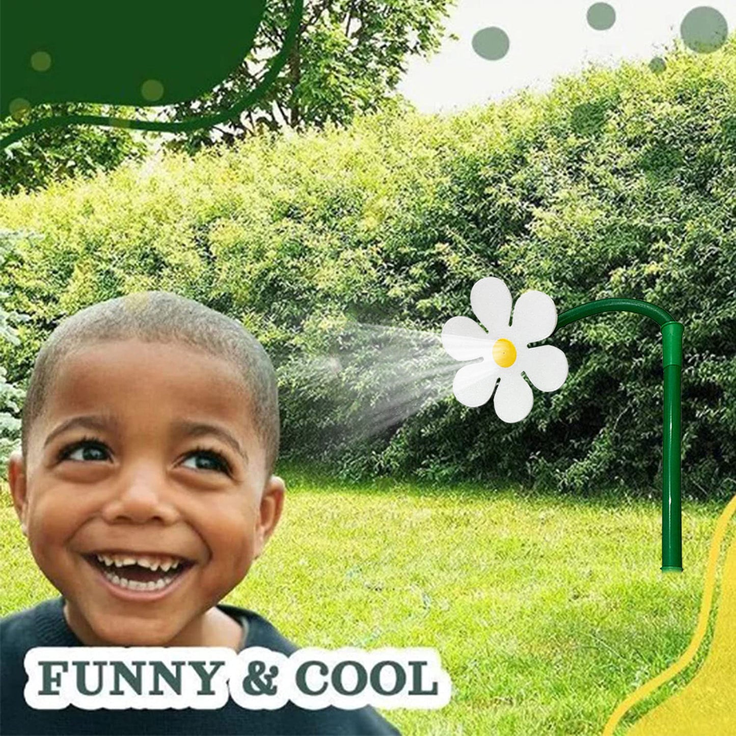 Dancing Daisy Sunflower Garden Sprinkler | PE + Sponge | Spinning Flower Sprinkler | Standard Hose Fit | With & Without Joint | Red, Yellow & White | Lawn, Garden & Yard Watering