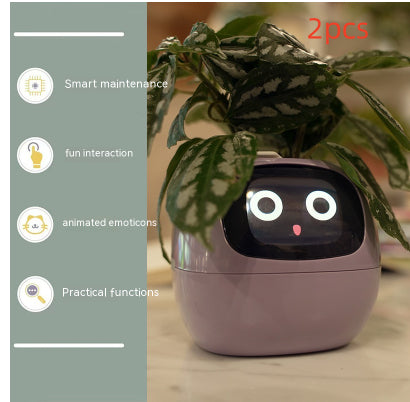 Smart AI Electronic Plant Pot – 7 Sensors, 49+ Expressions & Intelligent Water Monitor