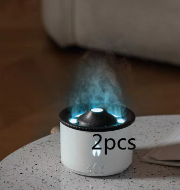 350ml Ultrasonic Flame & Jellyfish Smoke Ring Aromatherapy Humidifier Diffuser | 10W, 2/8hr Timer, AU/EU/UK/US Plug