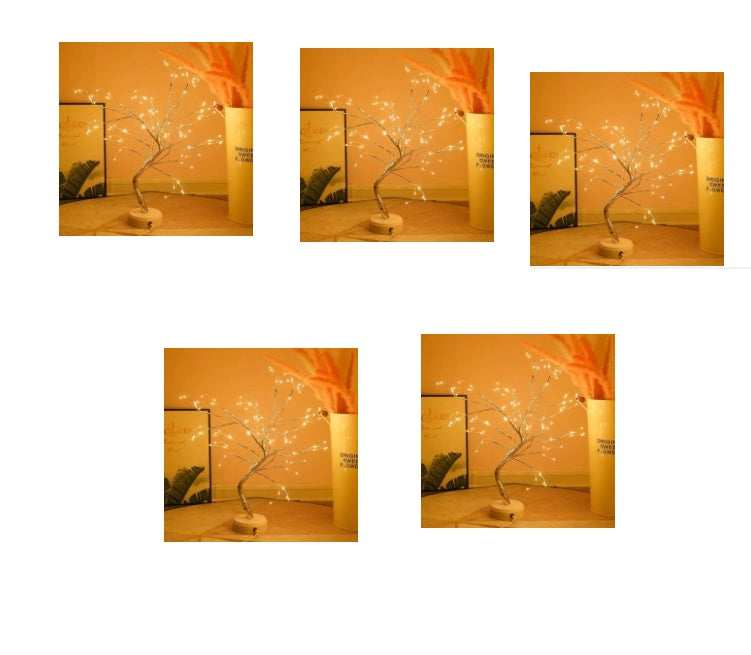 Nordic LED Copper Wire Fairy Light | Battery & USB | Rice Grain & Globe Bulbs | Gold & Silver Tree | Warm Tones | Bedroom, Living Room, Wedding & Hotel Decor