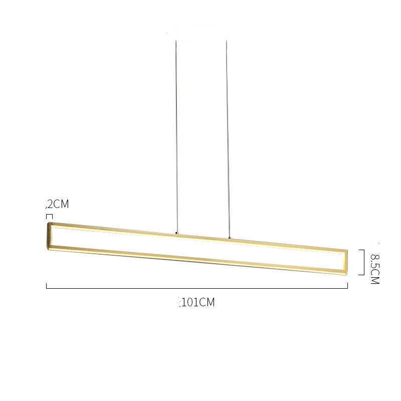 Full Copper & Silicone Strip Linear LED Bar Chandelier | 101cm & 121cm, Dual-Color, 111-240V, 20-25㎡
