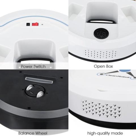Mini Robot Vacuum Cleaner | USB Rechargeable | Auto Obstacle Detection | ABS | 22.8cm | Black & White | Home Floor Sweeper