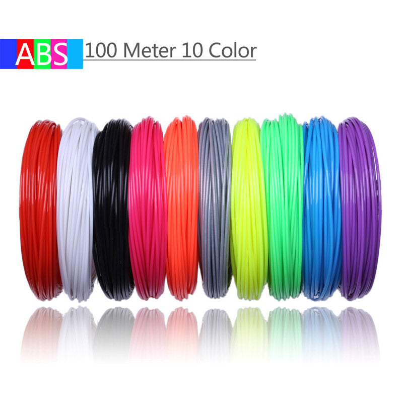 3D Printing Pen Filament Refills | ABS & PLA, 1.75mm | 5, 10 & 20 Color Packs | 50m, 100m & 200m