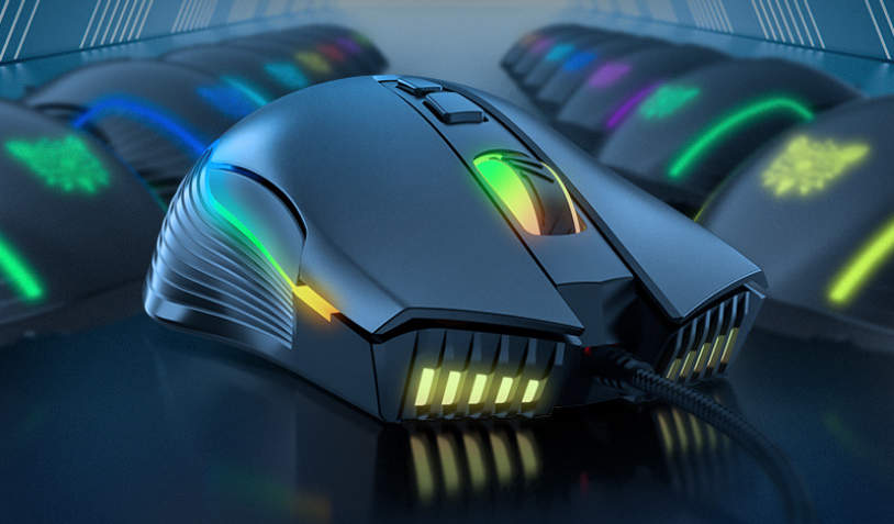 RGB Gaming Mouse | 7 Buttons, 800–6400 DPI, 4-Way Scroll, Ergonomic, Wired USB | Black & Pink
