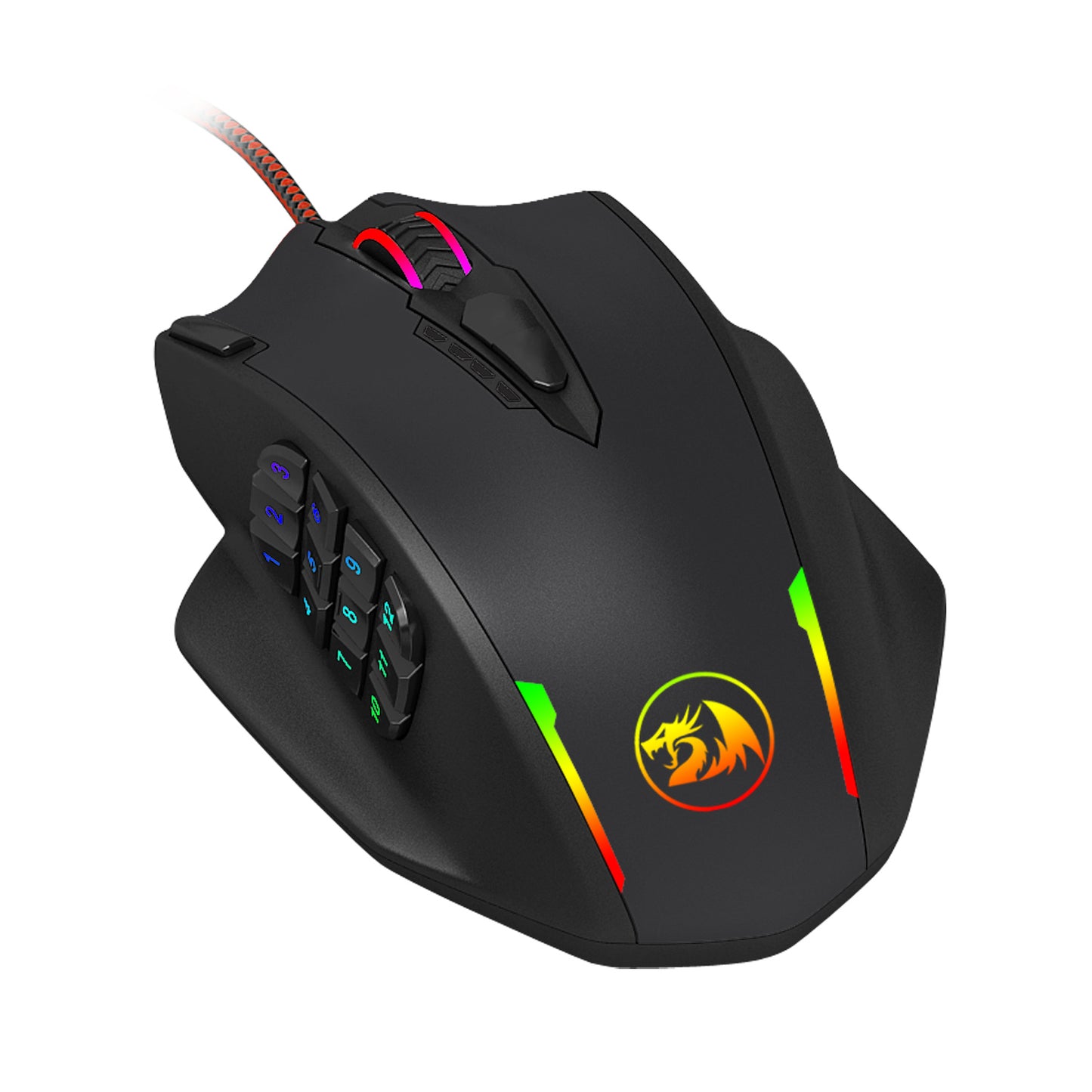 Redragon M908 Impact RGB Gaming Mouse | 500–12400 DPI, Adjustable Weight, Ergonomic | Black