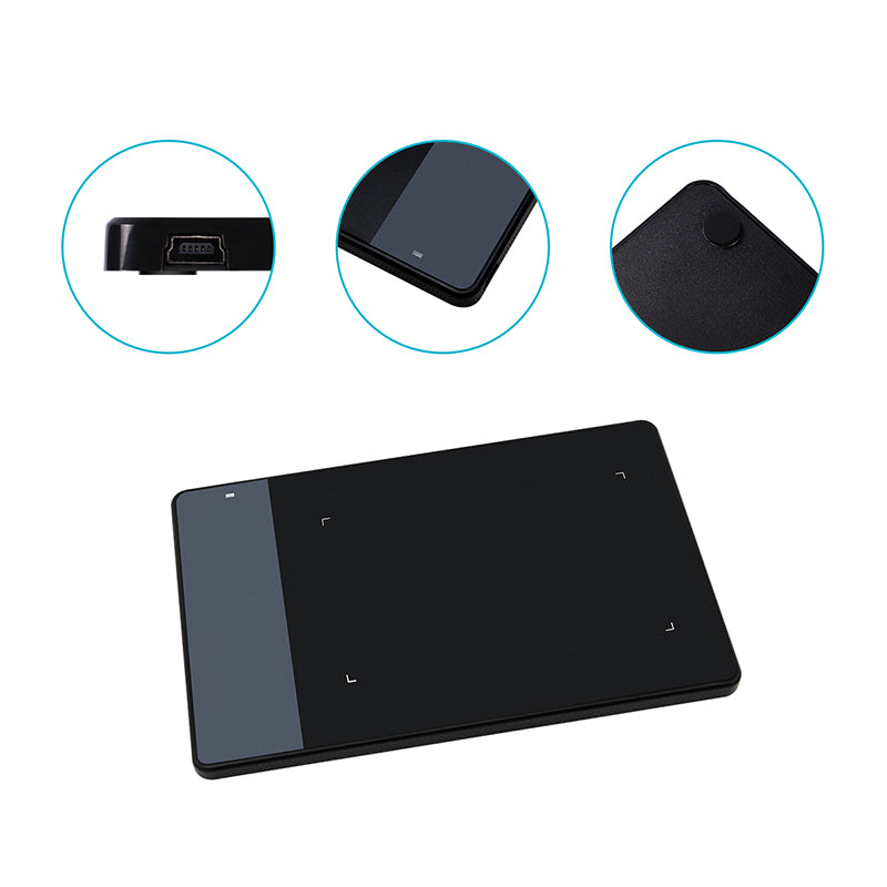 HUION 420 Graphics Drawing Tablet | 4000 LPI | 2048 Pressure Levels | USB | 4×2.23" Work Area | Black