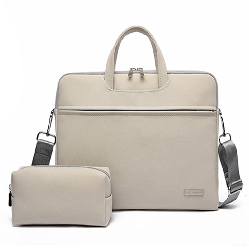 PU Leather Laptop Bag & Shoulder Briefcase | Waterproof | Removable Strap | 13.3”, 14” & 15.6” | Business & Travel | Black, Dark Grey, Grey & Pink