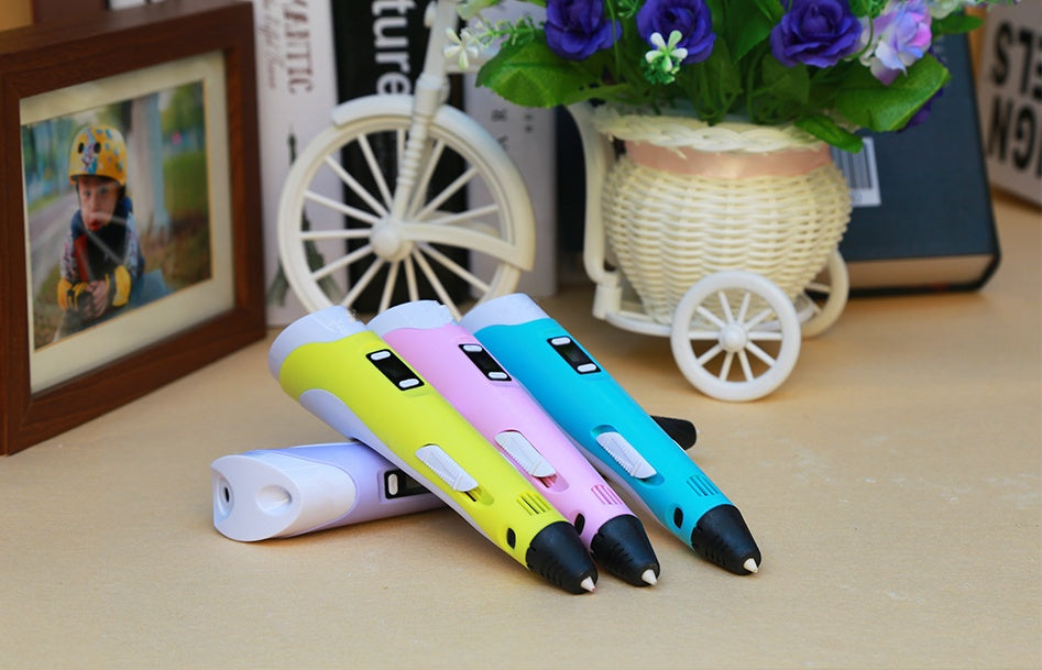 3D Printing Pen with PLA Filament | Adjustable Temp & Speed | LED Indicator | 185×45×10mm | Blue, Pink, Purple, Yellow & Camouflage | US/UK/EU/AU/USB | Pen & Filament Bundles