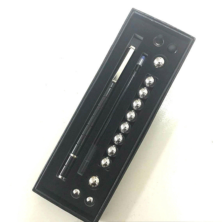 Magnetic Fidget Pen | 13 Magnetic Rings + 12 Steel Balls | Ballpoint + Stylus | Stress Relief & Focus | Gift Box Options | Black, Gold & Silver