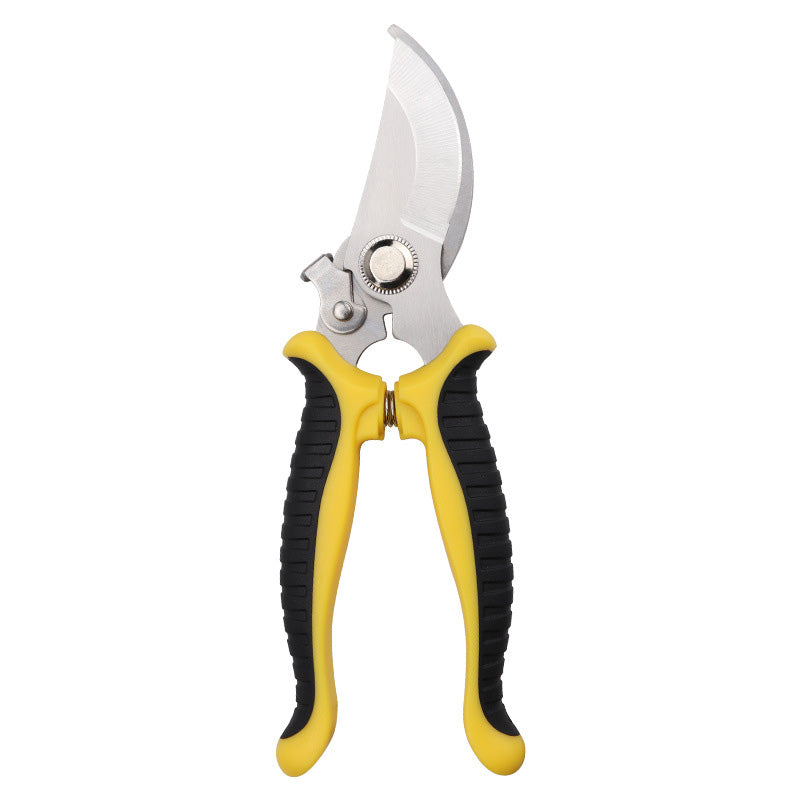 Elbow Garden Pruning Shears | 65 Manganese Steel | PP+TPR Handle | 55mm Opening | 20mm Trimming Diameter | Bypass Design | Lightweight 154g | Black Yellow & Grey Red