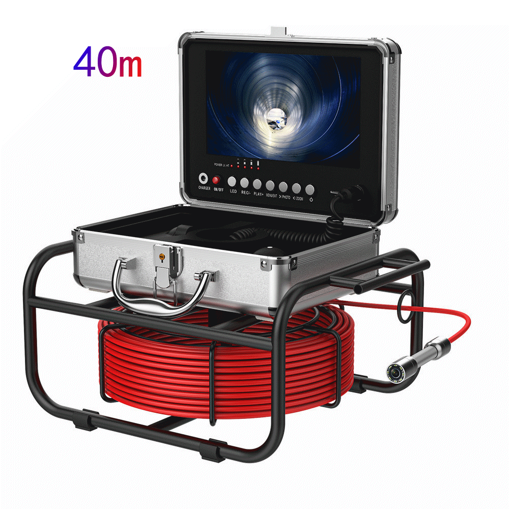 F951DC17 Pipeline Inspection Endoscope Camera | Stainless Steel Probe, 20-50M Cable, AU/EU/UK/US Plug