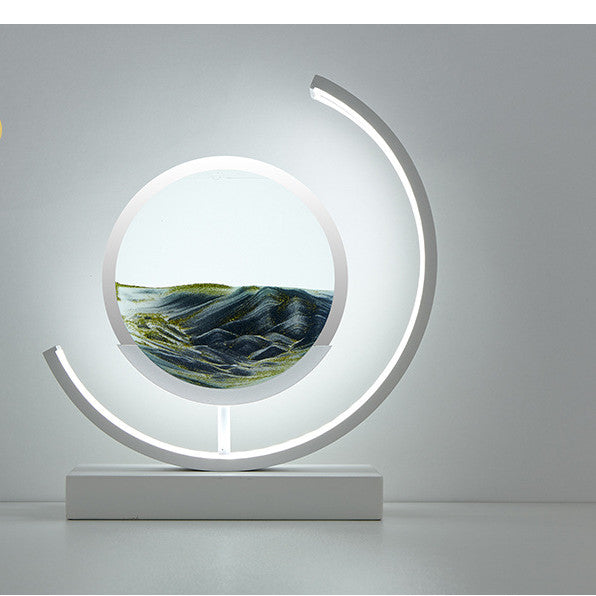 Quicksand LED Decorative Lamp | 3D Flowing Sand Art Light | Aluminium & Glass | 250×240mm | Semicircle | Touch Switch | 8 Sand Colours | Modern Minimalist | Home & Office Decor Gift