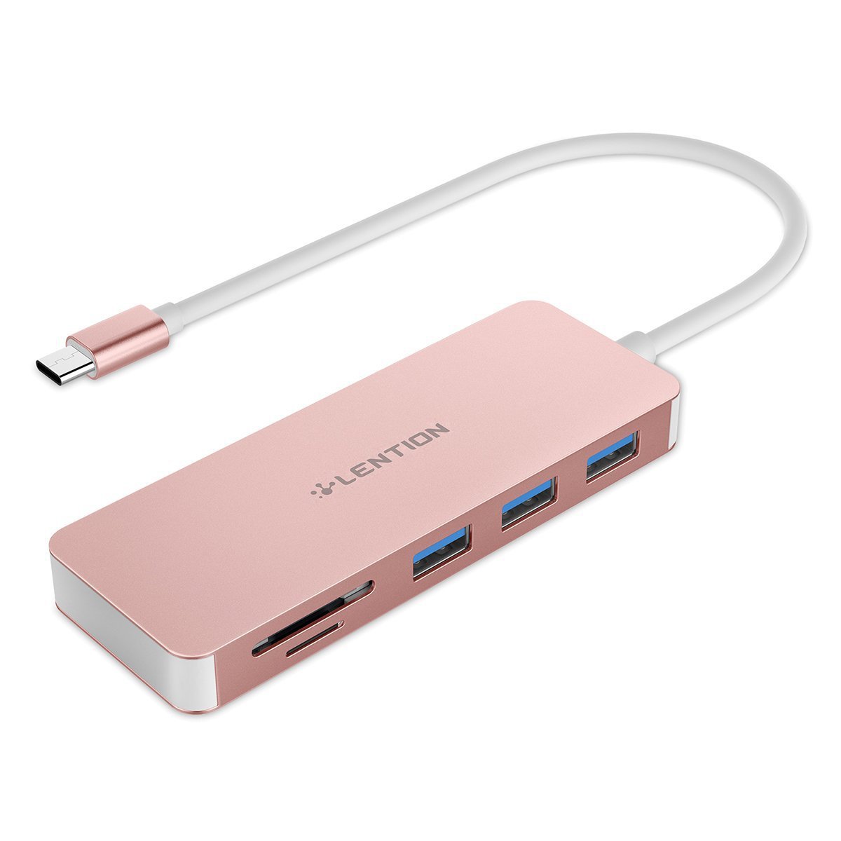USB 3.0 Hub with SD & TF Card Reader | 5-in-1 | 3x USB 3.0 Ports | Bus Powered | Plug & Play