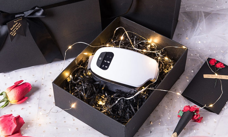 Bluetooth Eye Massager | Air Pressure | Hot Compress | Vibration | 3–6 Modes | 1200mAh | Leather Case | Eye Fatigue, Dark Circles & Sleep Aid