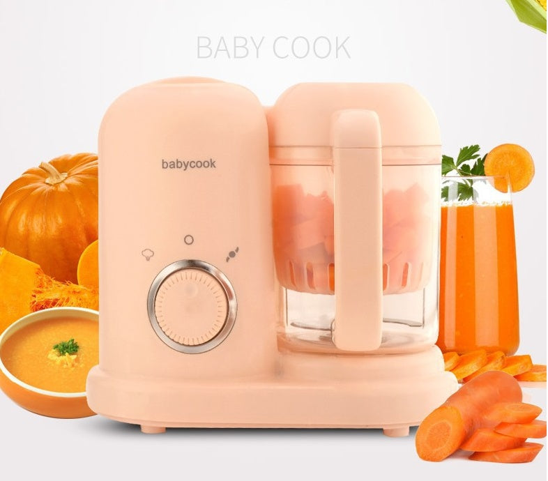 Baby Food Processor Steamer & Blender | Double Mixing Blade | Food Grade | Low Noise | Meat Mincing, Vegetable Cutting & Stirring | Green & Pink