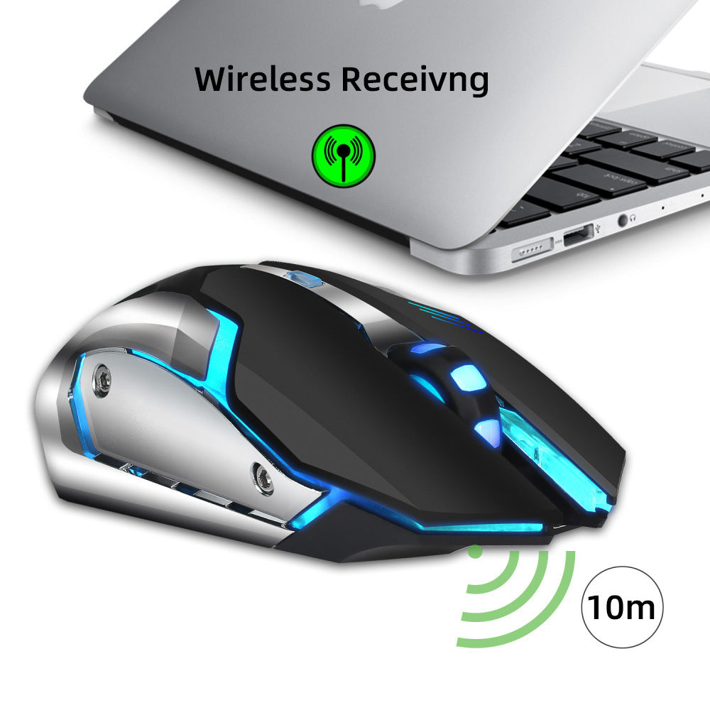 2.4GHz Wireless RGB Gaming Mouse | 2400 DPI | 4-Level Adjustable | 6 Buttons | 4-Way Scroll | Ergonomic | 10m Range | Black