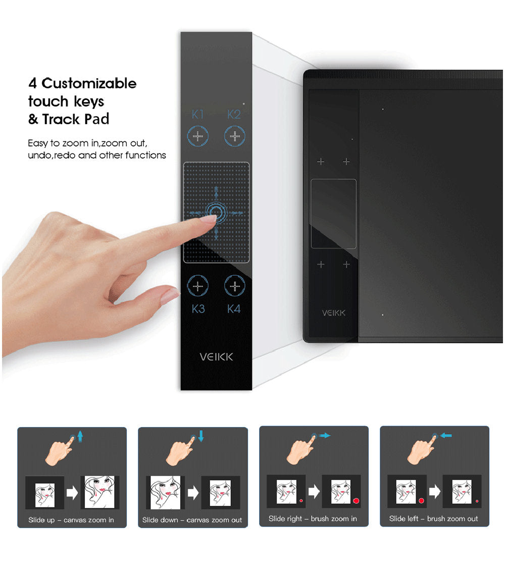 VEIKK A30 Graphics Drawing Tablet | 10×6" Active Area | 8192 Pressure Levels | Battery-Free Pen | Mac & Windows