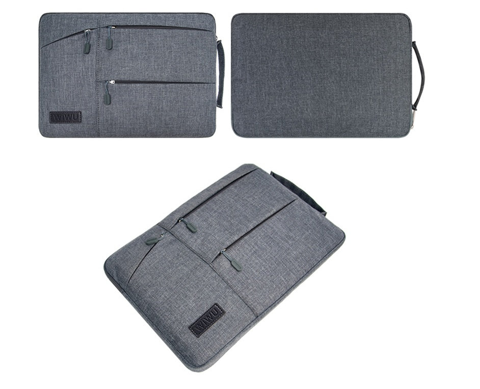 Nylon Laptop Sleeve Case | Shockproof, Waterproof, Multi-Pocket | 12", 13.3", 15.4" & 15.6" | Black & Gray