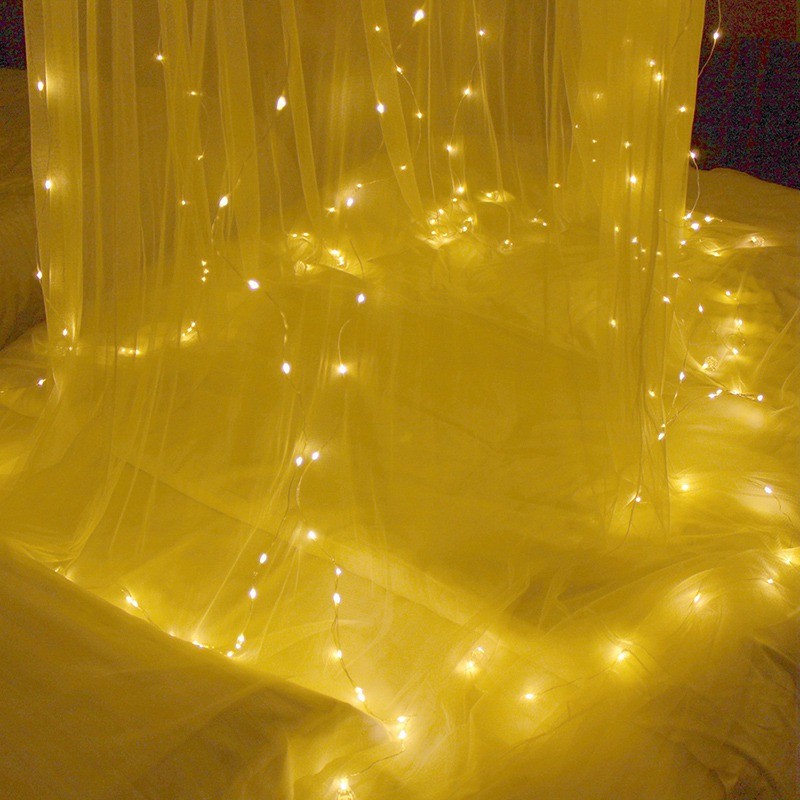 LED Curtain Fairy Lights | 3×3m | 304 LEDs | Remote Control | EU 220V & US 110V | Blue, Warm White, White & Colourful