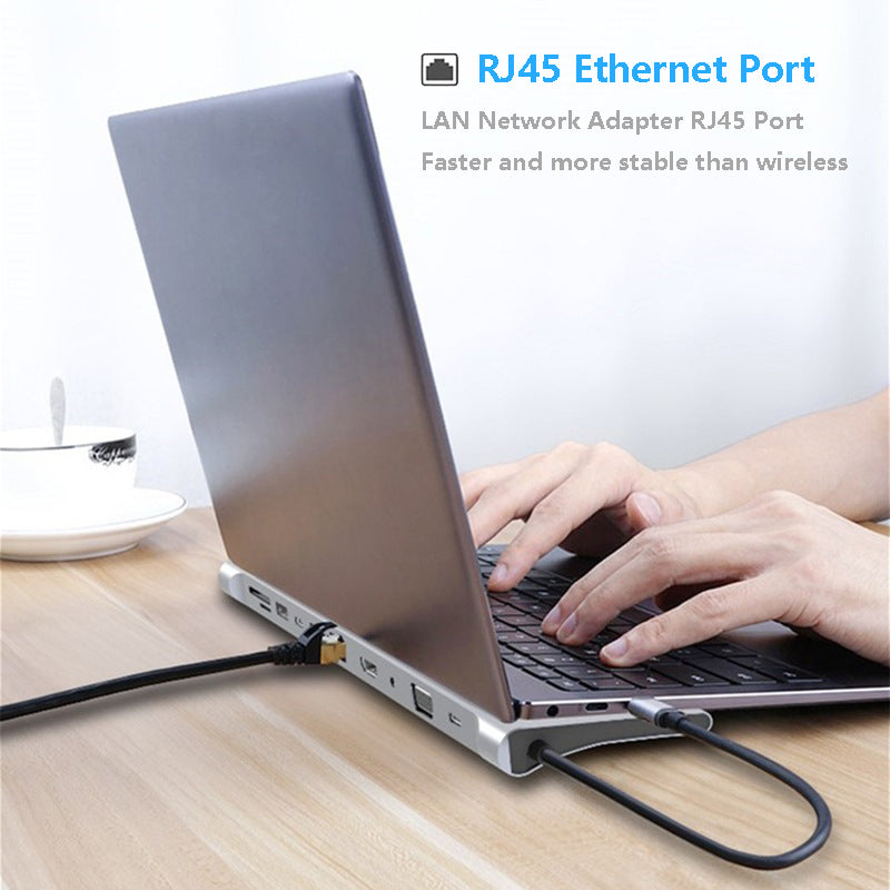 11-in-1 USB 3.0 Laptop Hub & Docking Station | Multi-Port Adapter | No External Power | MacBook, Windows & USB-C Laptops